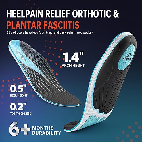 Miniatura 10 de PCSsole Work Comfort - Plantillas ortopédicas de más de 220 libras, insertos de soporte de arco alto con absorción de impactos, alivio del dolor de