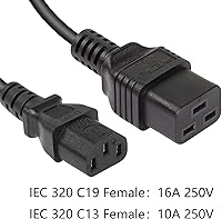 Vista 2 de SinLoon Cable de alimentación IEC 320 C20 a C13+C19, C20 macho a C13+C19 Y adaptador divisor Cable de alimentación para impresora de computadora