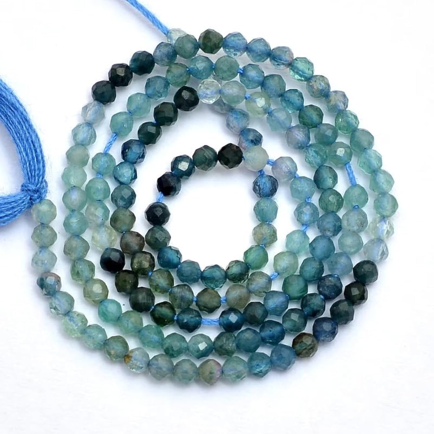 Tourmaline indicolite bleue perles 3mm à facettes pour création de bijoux DIY