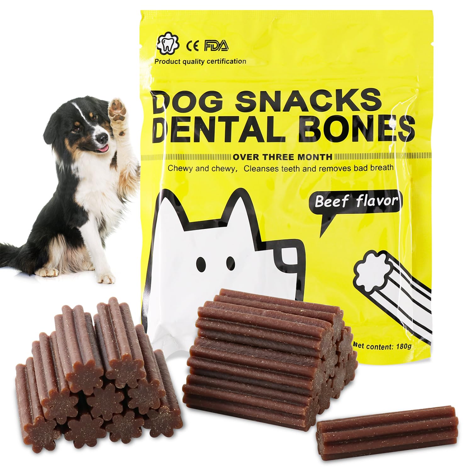 Stick Dentales para Eliminar la Placa en Perros, Snacks Diarios para Perros para el Cuidado Dental, Ideal para Perros Pequeños y Medianos (Contiene 18 Piezas)