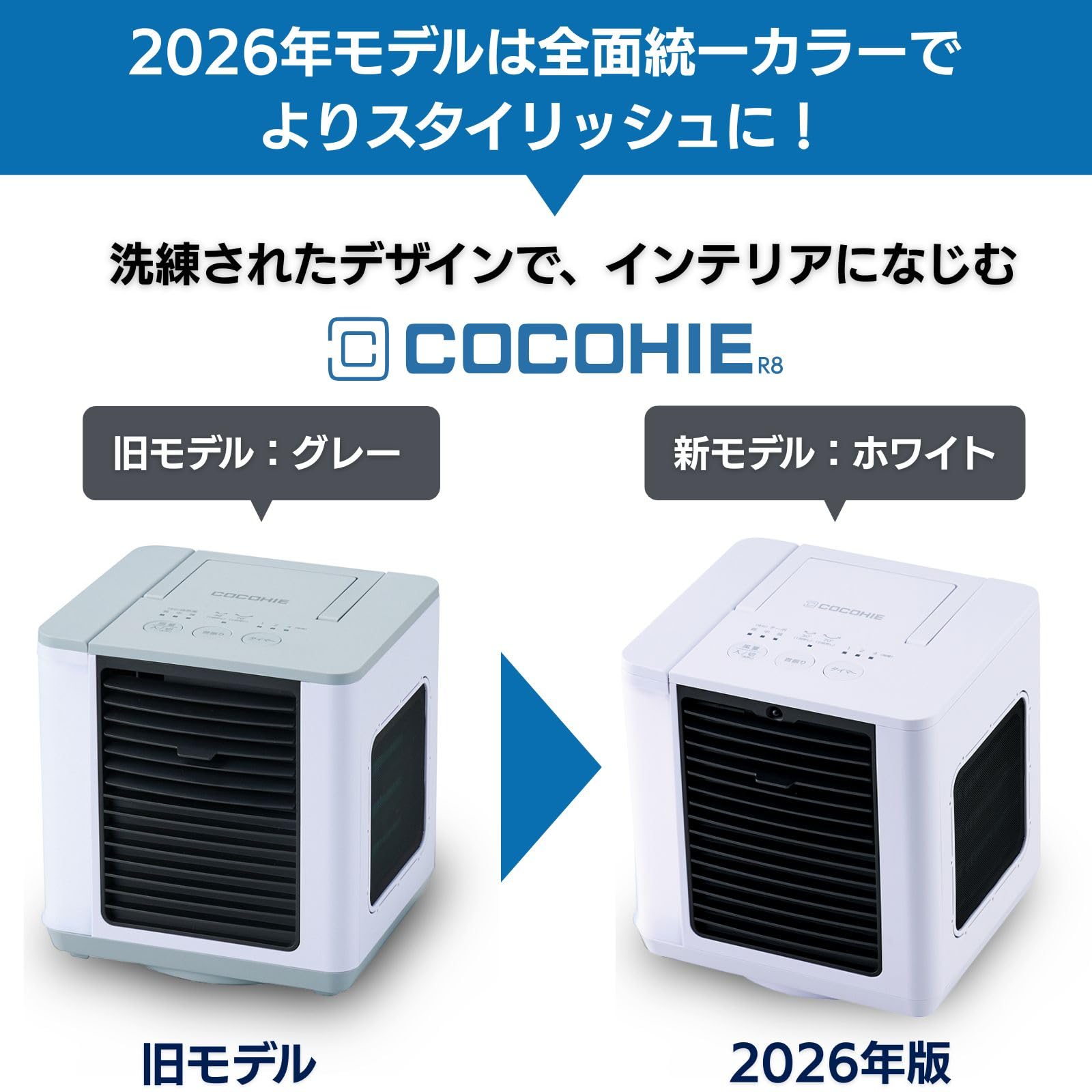 Amazon | 【公式】【2026年版】ここひえ R8 冷風機 卓上クーラー 小型