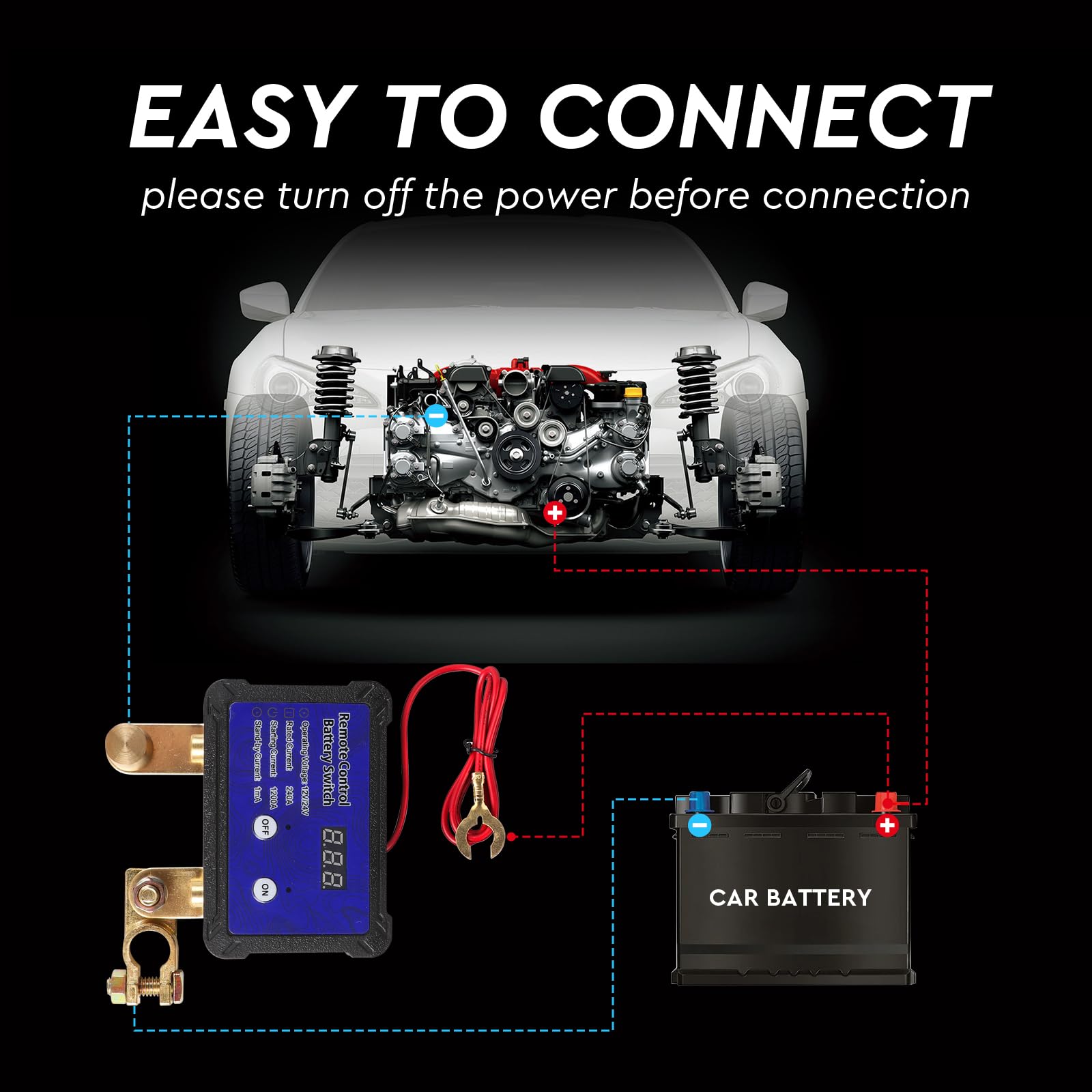 CPROSP Coupe Circuit Batterie 12v avec 2 Télécommandes