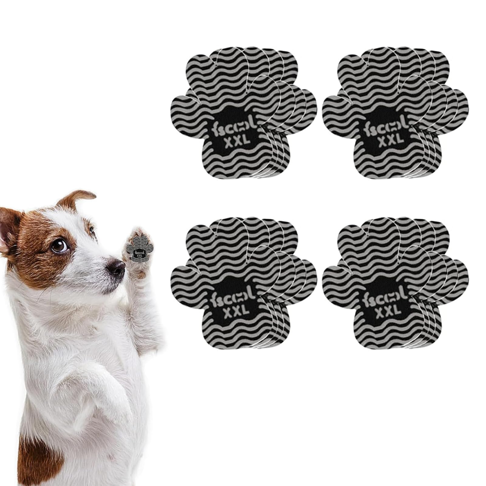 Mrltau Pack of 16 Non-Slip Paw Protectors for Dogs, Dog Paw Protection, Dog Foot Self-Adhesive Traction on Hardwood Floor, Dog Paw Protection, Non-Slip Pads for Dogs
