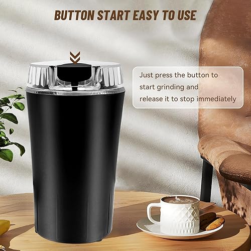 Miniatura 8 de Small Coffee Grinder and Herb Grinder with 150W Powerful Motor & Anti-Skid Bottom, Designed for Grinding Spices, Nuts, and Coffee