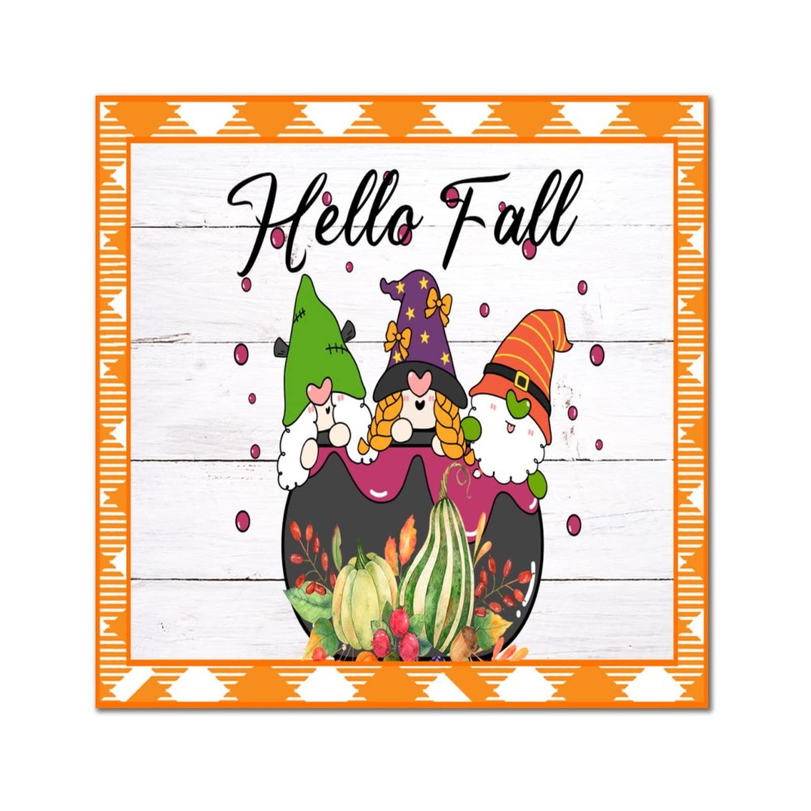Plaque murale en bois Hello Fall Gnome de 35,6 cm pour la décoration de la maison