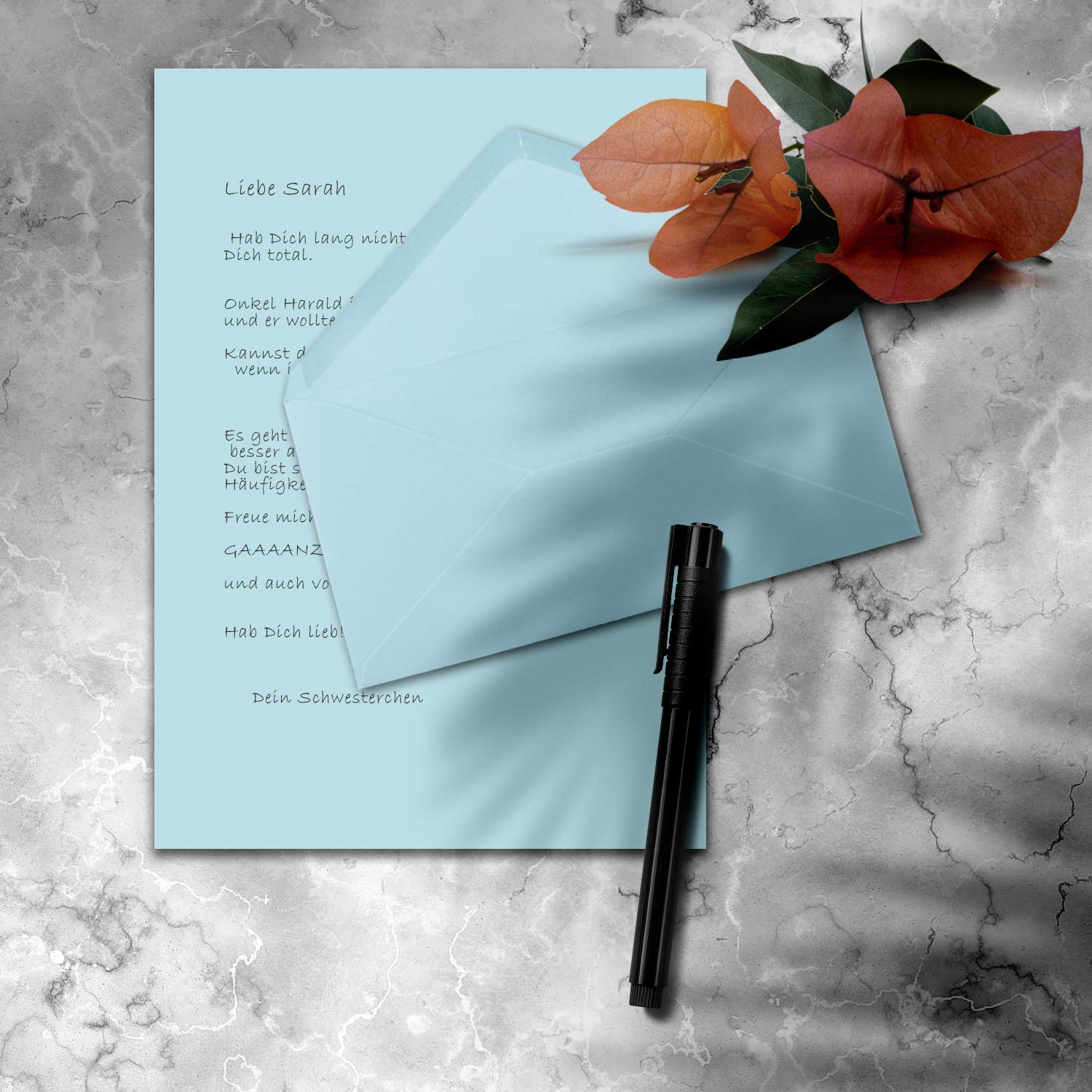 FarbenFroh by Gustav Neuser 25 x A4 Writing Paper Sets with DIN Long Envelopes, Wet Seal, Light Blue - Image 2