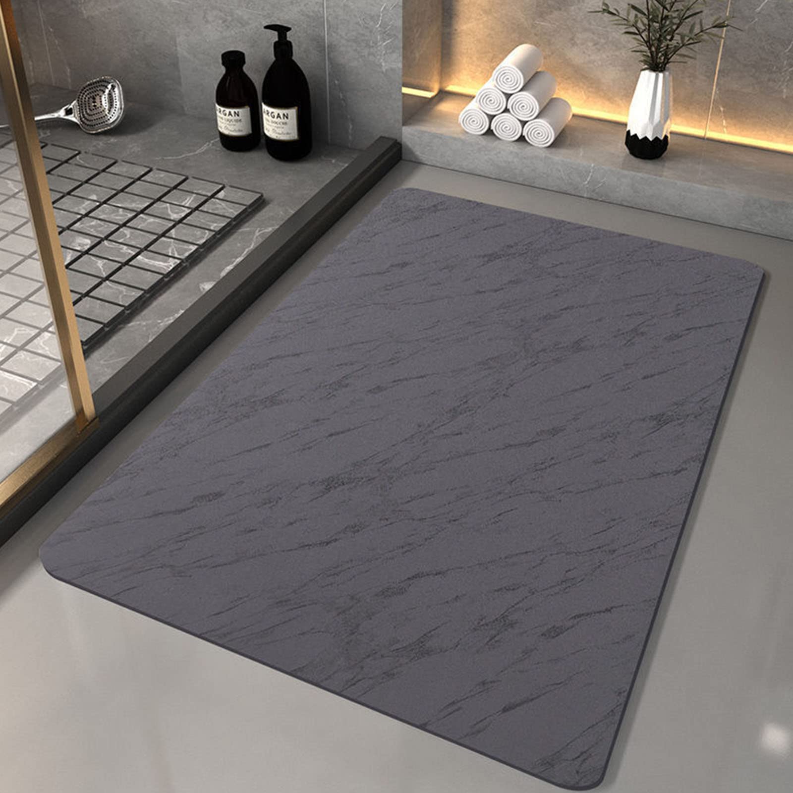 Alfombra de Ducha Curvada, alfombras de baño Antideslizantes, Alfombra de baño Premium Absorbente Extra Suave, Alfombra de baño Antideslizante, Suave y cómoda, decoración de baño m