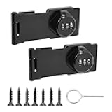 Redunest Password Rotary Hasp Locks, Black 2 Pack Cabinet Locks with Combination, Keyless Security Latch for Sliding Barn Door, Gate, Small Door, Closet, Drawers