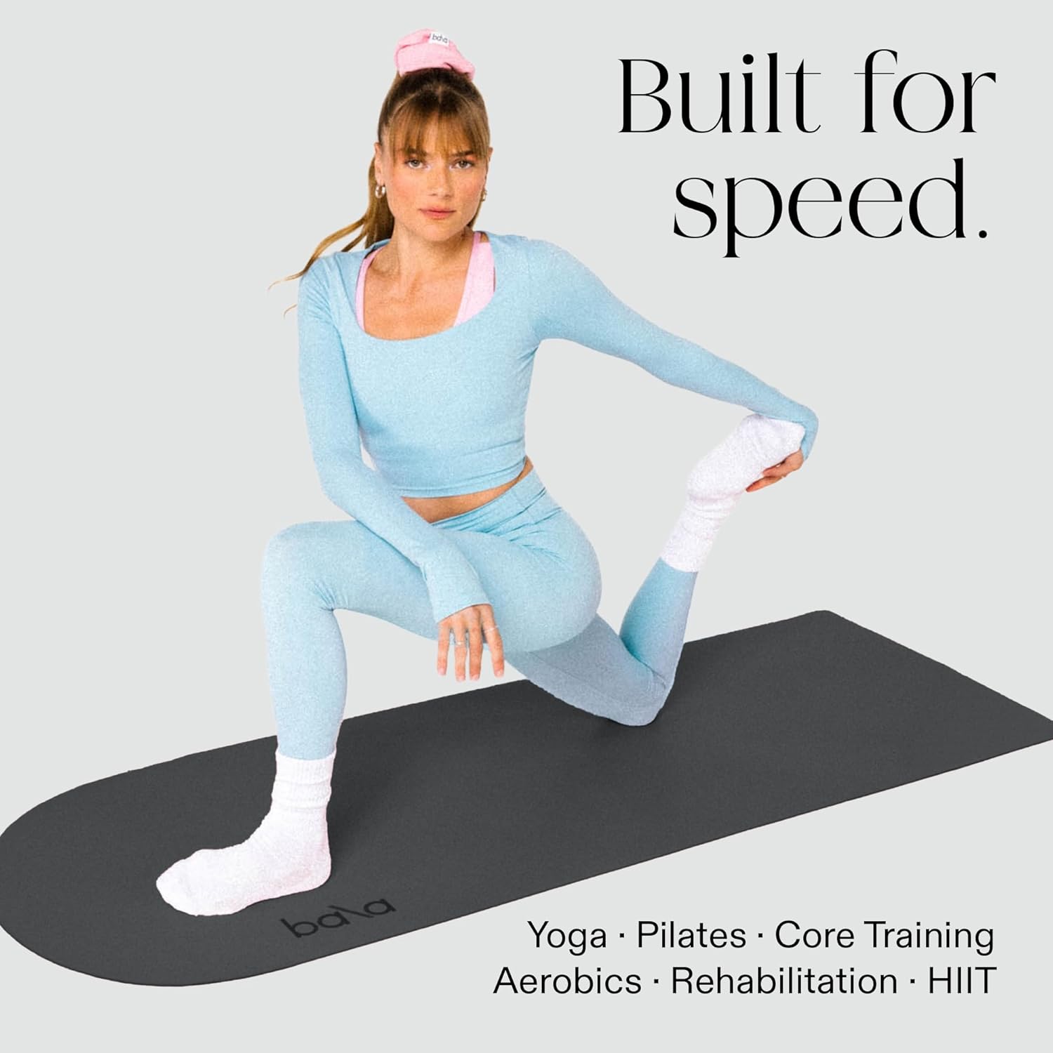 Bala Yoga Mat for Home Gym - Non Slip Exercise Mat for Home Workout, Stretching, Pilates, Aerobics & Floor & Fitness Work Out - Indoor Exercising Mat