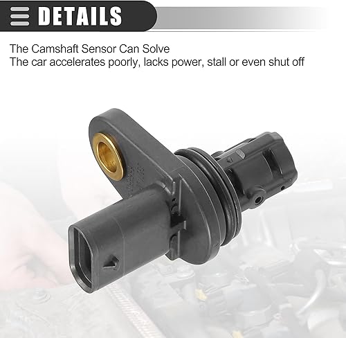 Miniatura 6 de Motoforti Sensor de posición del árbol de levas, para Chevrolet Aveo 2009-2011, ABS, No.55565709, negro, 2 piezas