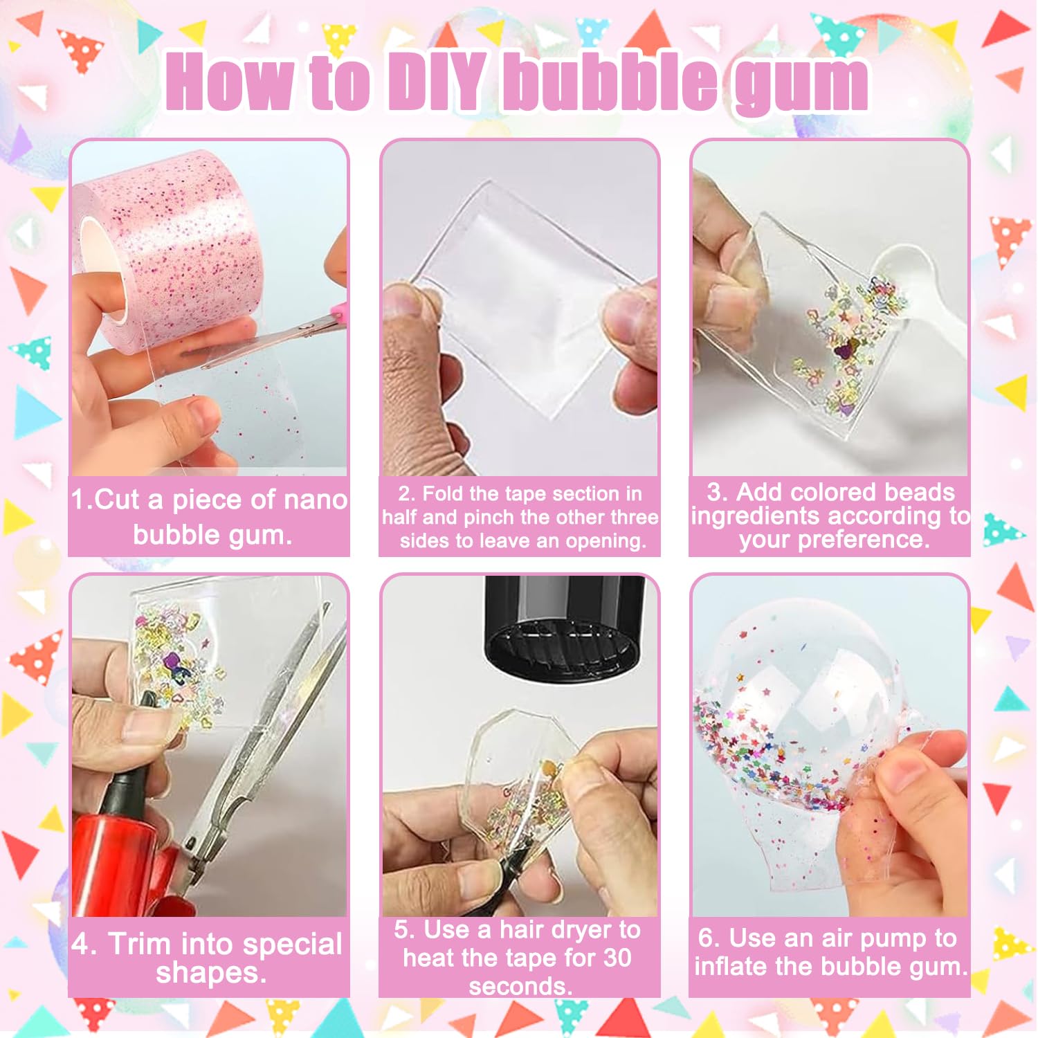 Nano Tape Bubble Kit per bambino, Nastro Nano Bubble Fai da Te N-ano B-ubble