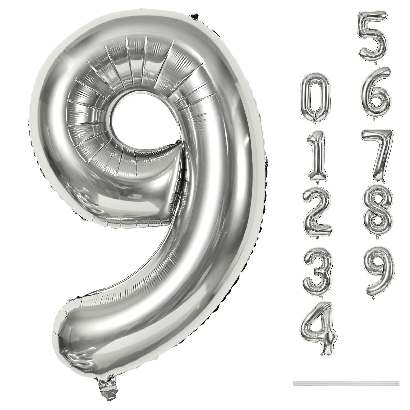 Lingqiang Silver Number 9 Balloon 40-inch | Imported Value Pack Balloon - main product image