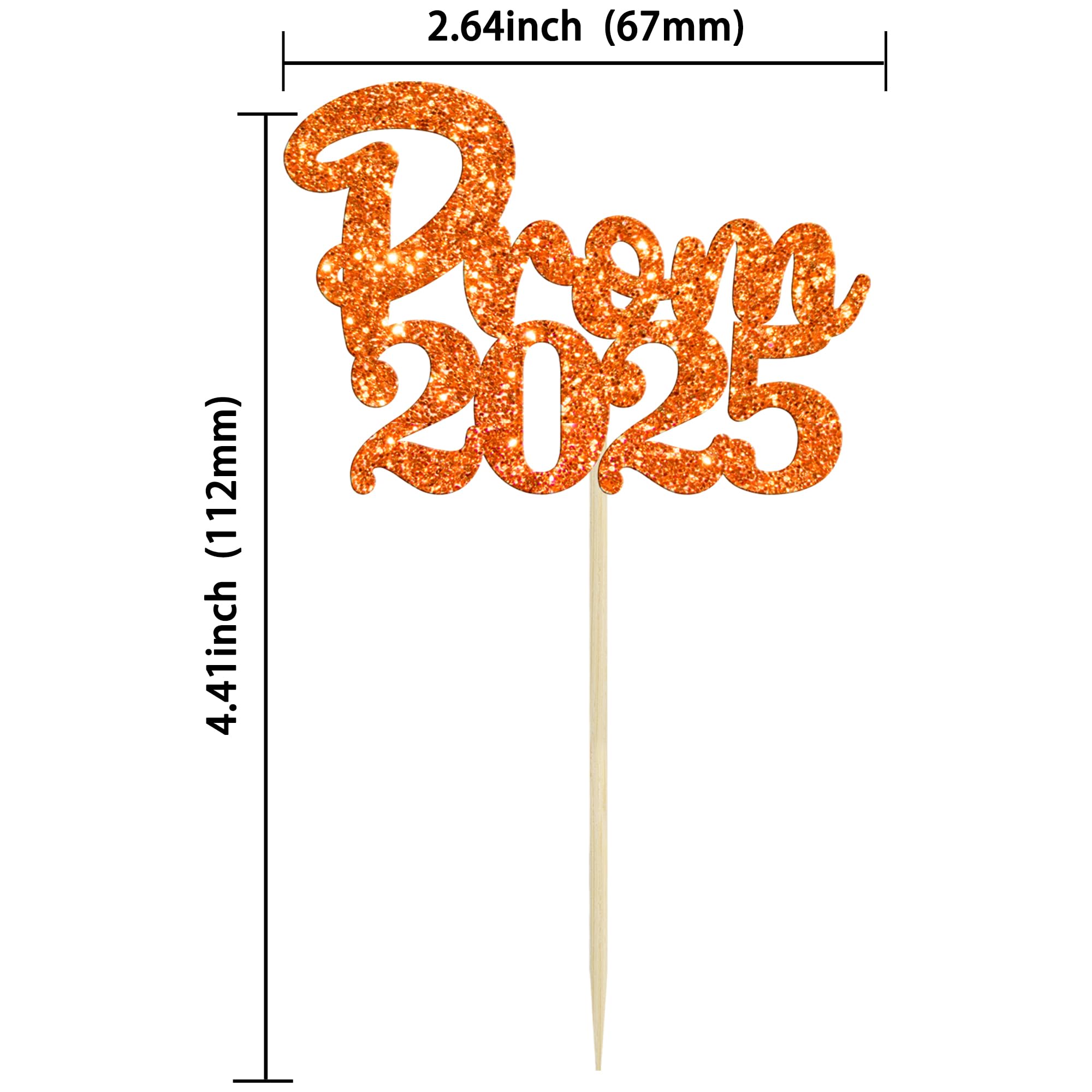 Gyufise 24Pcs Prom 2026 Cupcake Toppers Prom Decorations 2026 Graduation Cupcake Picks Class of 2026 Cake Decorations for 2026 College Graduation Prom Party Decorations Orange - Image 2