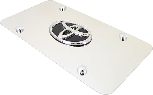 Miniatura 3 de Au-Tomotive Gold Inc. Compatible con Toyota, logotipo negrocromo en placa cromada
