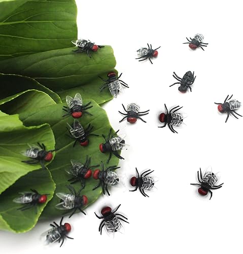 BEINME Moscas falsas, manualidades de Halloween, bromas, moscas de plástico para poner en caca falsa, risas reales, regalo perfecto (XS-negro), 0.6
