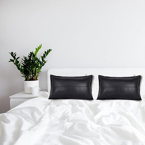 Miniatura 6 de QAWACH Funda de almohada rectangular de piel de cordero - Funda de cojín para sofá, fundas decorativas para sala de estar y dormitorio, caja negra,