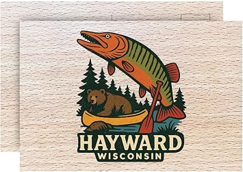 Hayward Wisconsin Full Color Vintage Design 4 x 6 Souvenir Wood Postcard