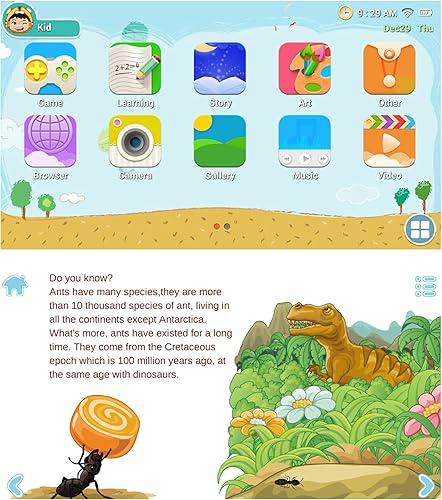 Miniatura 9 de Irfora Tableta para niños, pantalla de visualización de 7 pulgadas, cámara dual, Android, versión de WiFi de cuatro núcleos, aprendizaje educativo