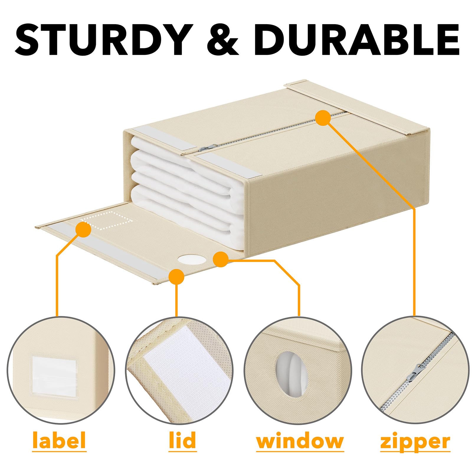 SpaceAid Confezione da 5 organizer per lenzuola, pieghevoli, per armadio della biancheria, set di lenzuola con finestra XL (queen e king size), contenitore per organizzare la biancheria da letto