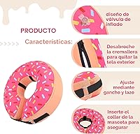 Vista 7 de Supet Cono Inflable para Perro para Perros Grandes, Medianos y Pequeños, Collar de Cono Suave para Perros y Gatos, Collar EC para Cuello de Perro
