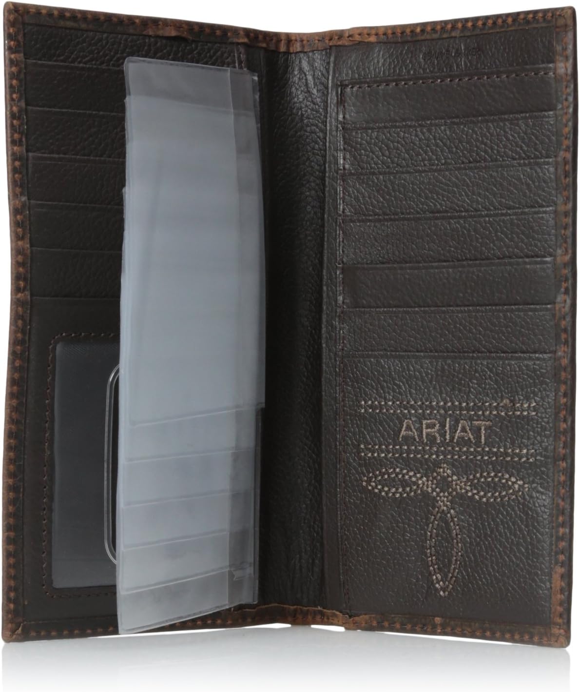 Ariat Rowdy Brown Men's Embroidered Shield Mexico Belt - Genuine Leather, Removable Buckle
