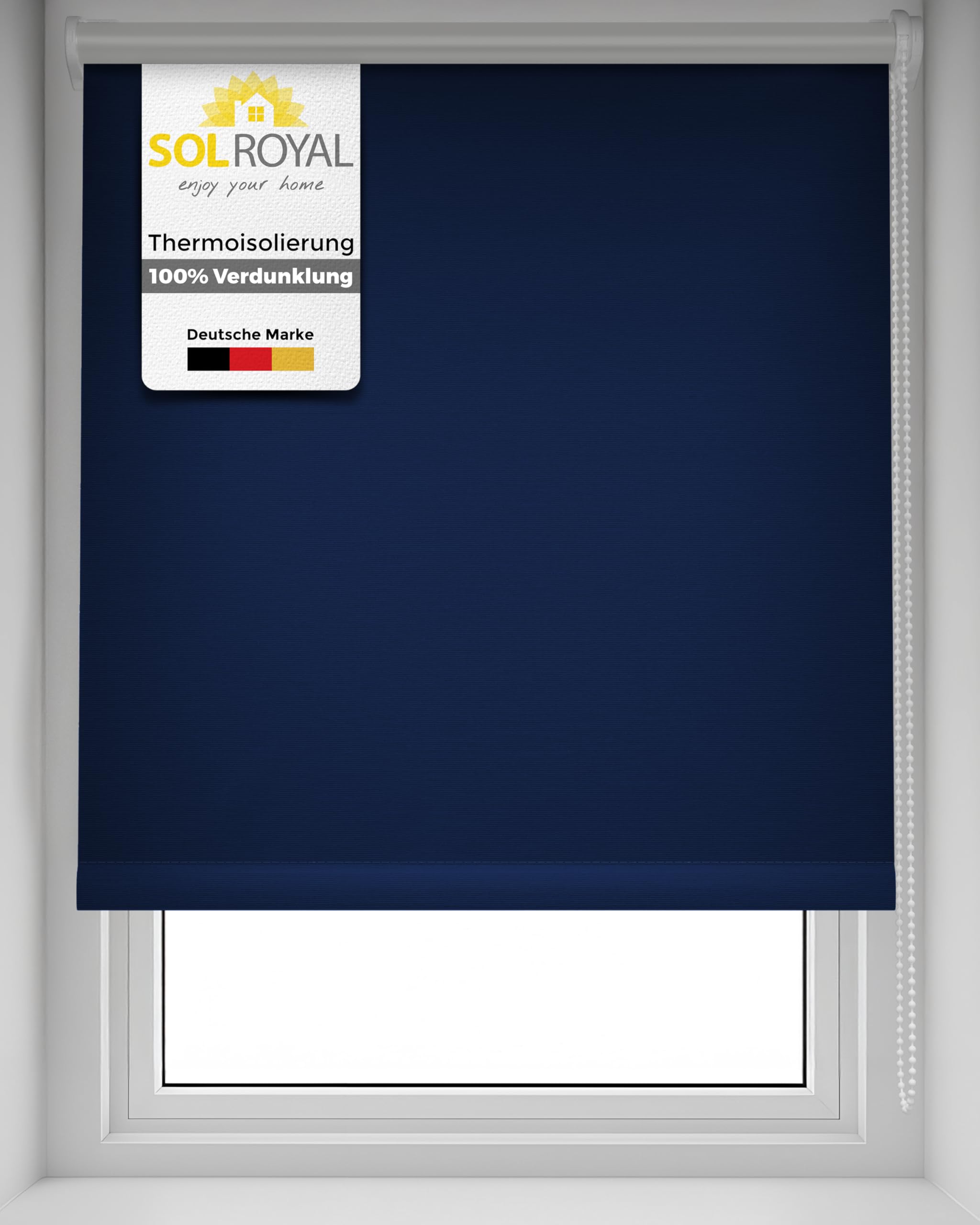 Sol Royal Thermorollo SolReflect T42 Verdunkelungsrollo 90x220 cm Rollo Blau - Rollos für Fenster ohne Bohren mit Thermobeschichtung - Wärmeschutzrollo Thermo Rollo zum Klemmen, Klemmfix Rollo
