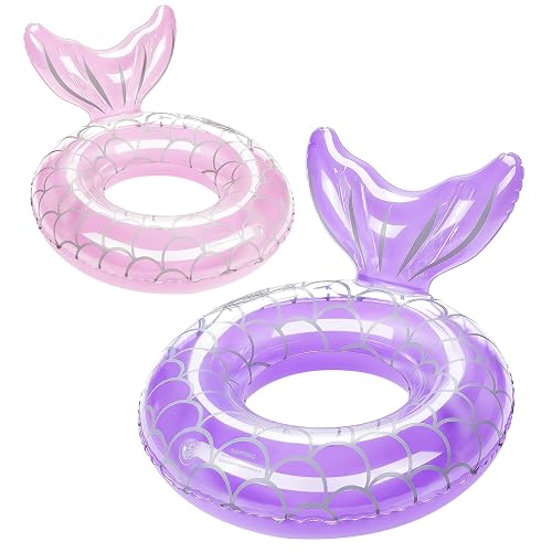 HeySplash Flotador de Piscina Niños, Flotador Hinchable de Cola de Sirena