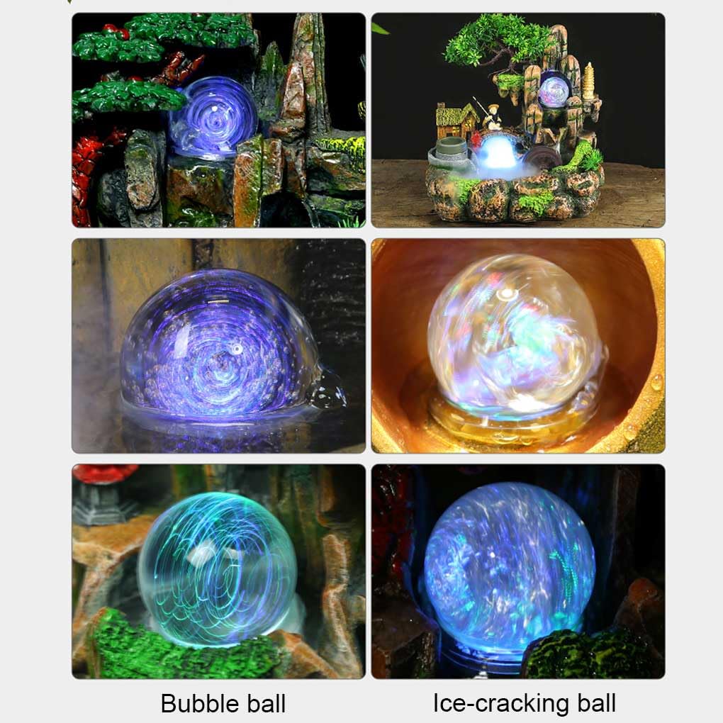 Boule de cristal transparent craquelé pour décoration de fontaine à eau pour décoration d'aquarium, salon, photographie, fortune, 3 cm, boules à bulles