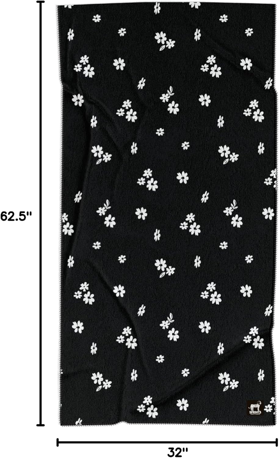 Sprints Athletic Running Towel, Full-Sized, Car Seat Cover - Performance Microfiber (Florid Declamation)