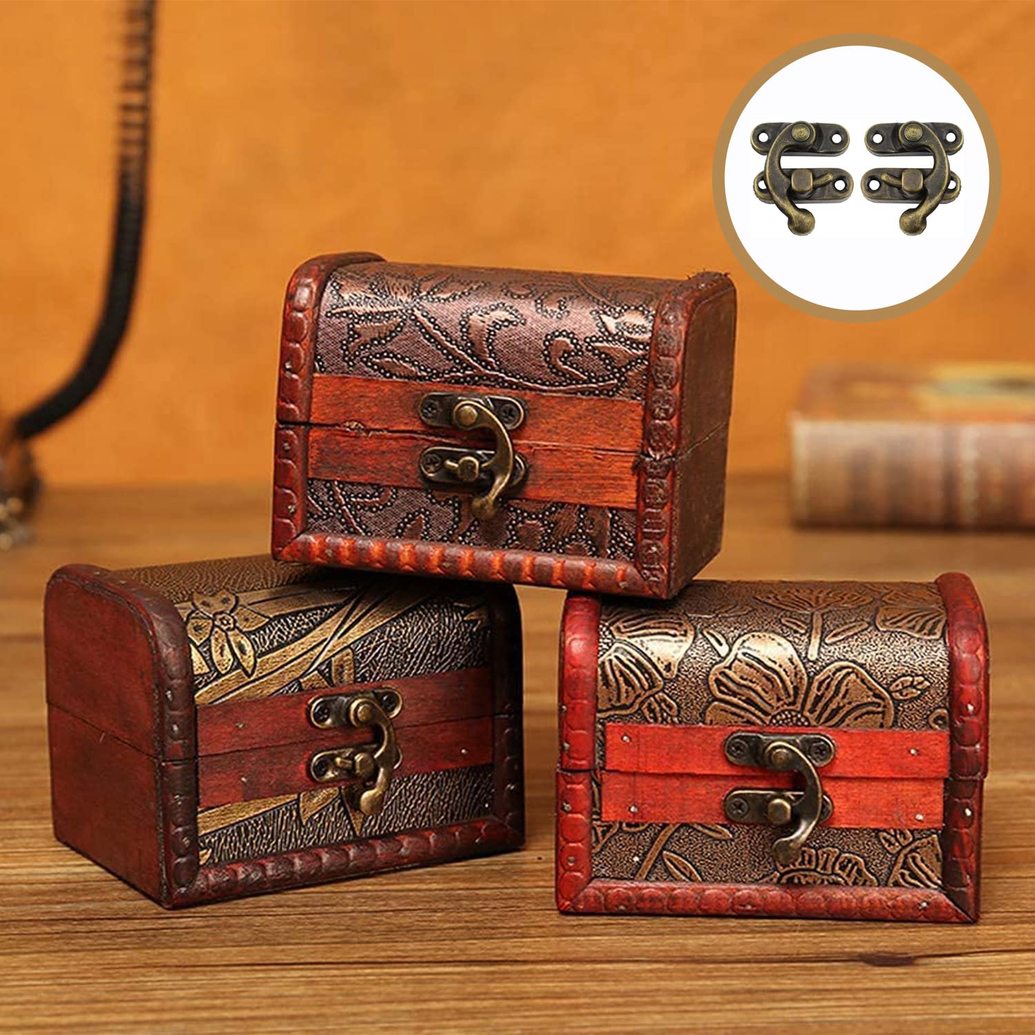 20 Pezzi Bronzo Hasp, Hasp Antico Legno, 40 Pezzi Cerniere Per Scatola, Con Viti, Per Artigianato Retrò, Come Scatole Retrò In Legno, Scatole Regalo, Scatole Per Vino, Cassette Per Attrezzi