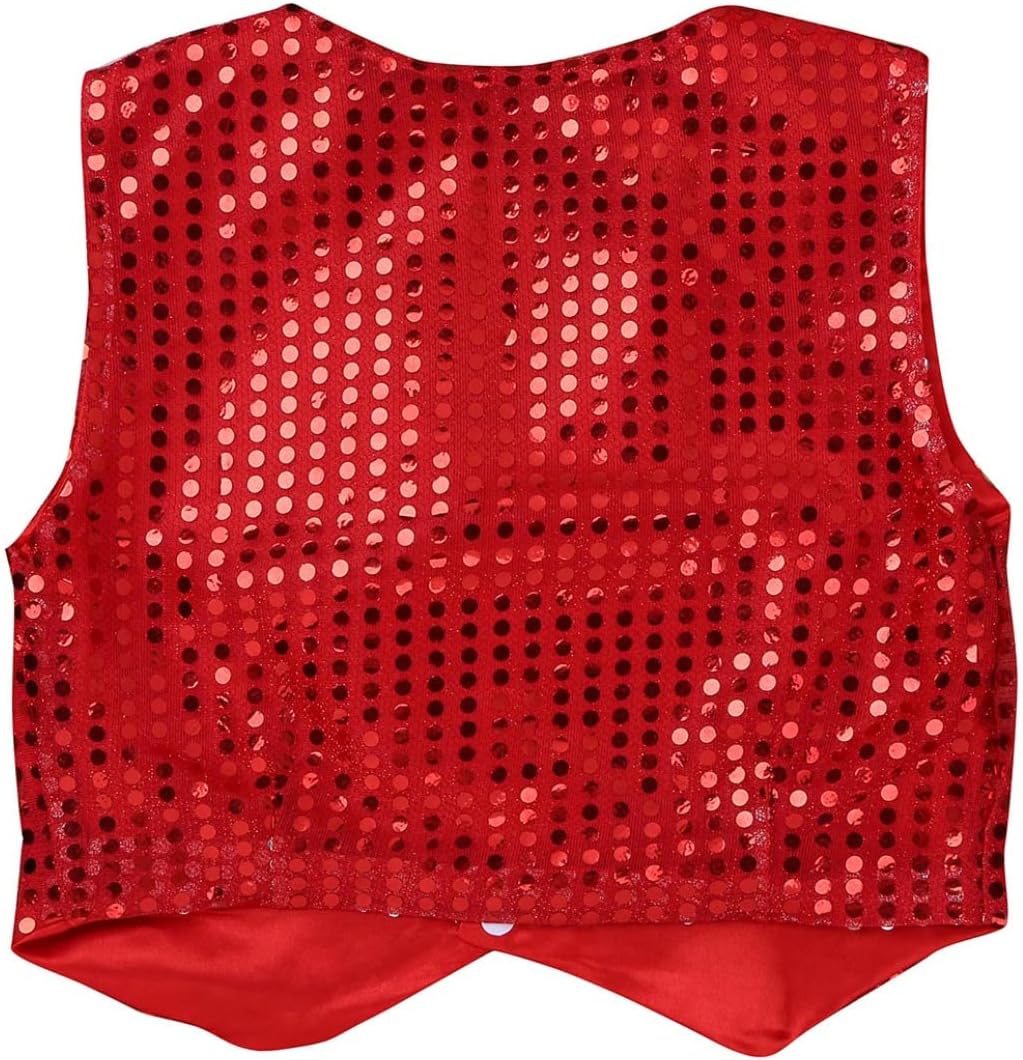 Boys Multi Use Sequin Vest Dance Performance Top