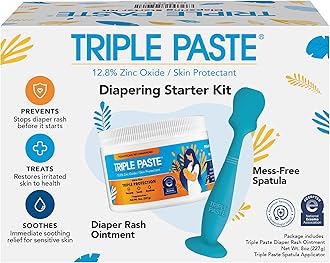 Diaper Rash Cream for Baby & Baby Spatula Bundle - 8 oz Zinc Oxide Ointment and Spatula Treatment, Soothe and Prevent Rash with a Pediatrician-Recommended Hypoallergenic Formula