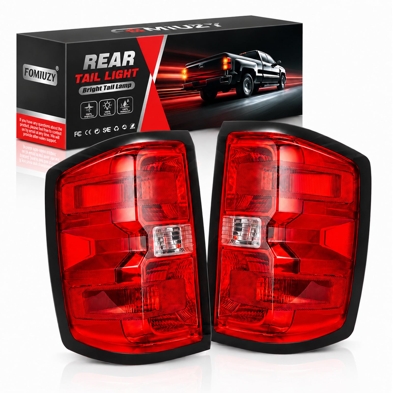 Tail Lights Assembly Fit Chevy Silverado 1500 2014 2015 Chevrolet 2500 3500 HD 2500HD 3500HD Rear Brake Turn Signal Back Up Bulb Taillight Left Driver Right Passenger Side GM2800261 GM2801261