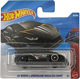 Hot Wheels - LB-Works Lamborghini Huracán Coupé - JJJ53 - Nightspeed 8/10 - Carte courte - Noir - Modèle de licence officielle - Supercar - Mattel 2026 (91/250) - 1:64