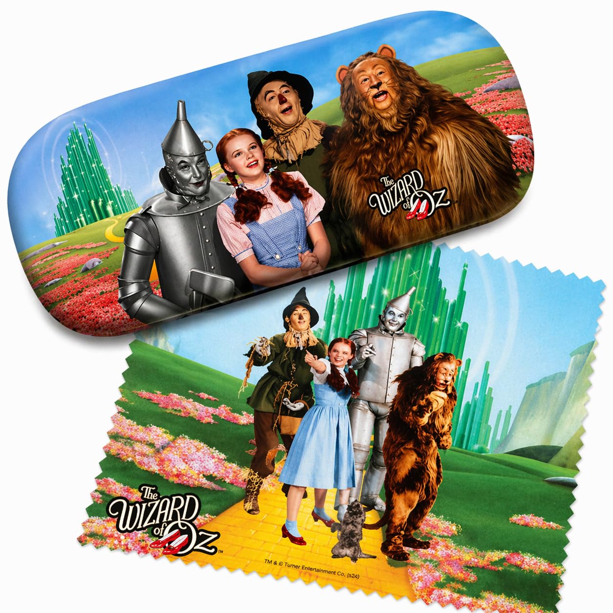 Wizard of Oz Dorothy Tinman Scarecrow Lion Emerald City eye sun glasses Eyeglass Storage Case &amp; Cleaning cloth