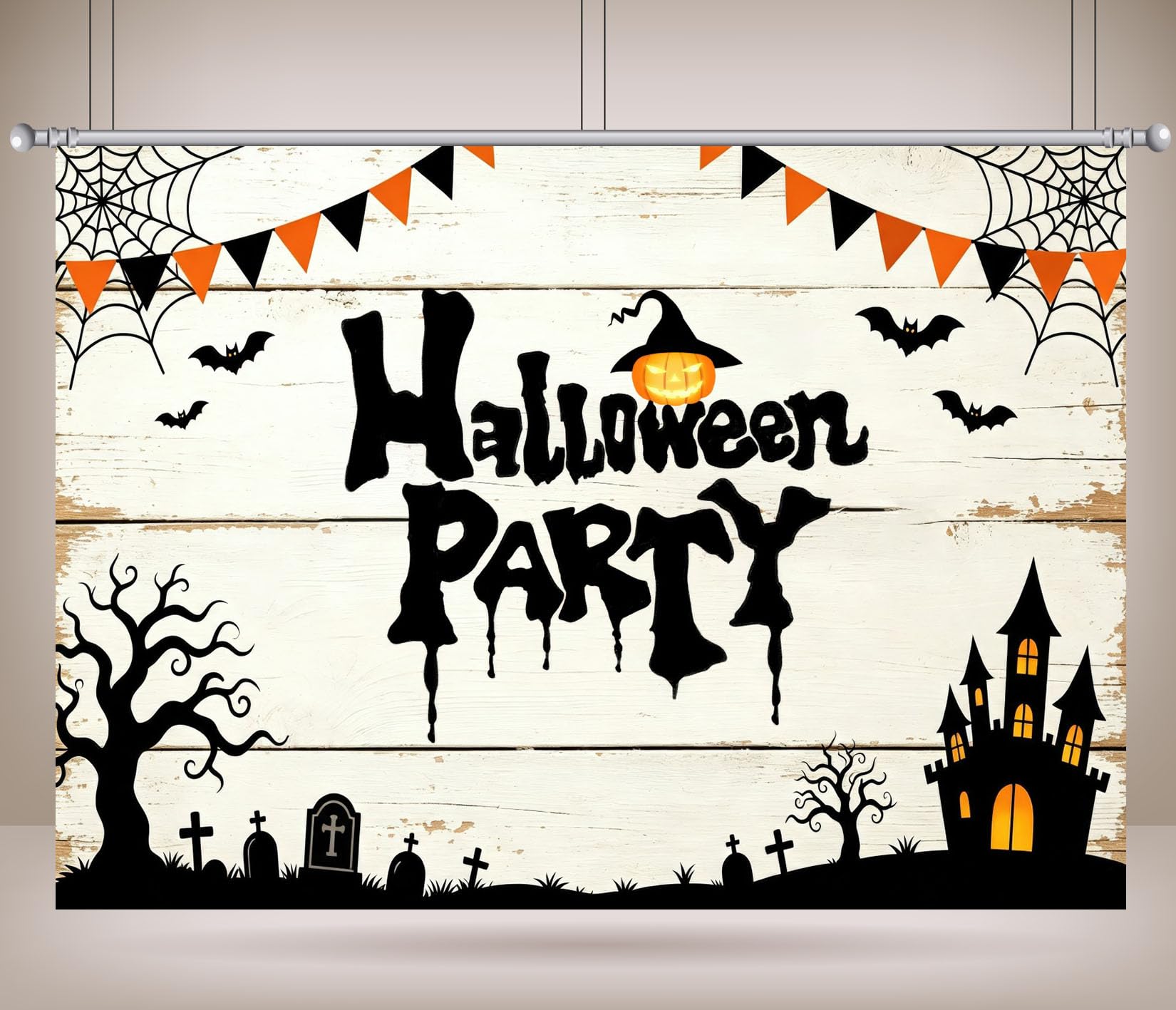 15x10FT (4.6x3m) Festa Halloween Casa Infestata Sfondo Fotografico