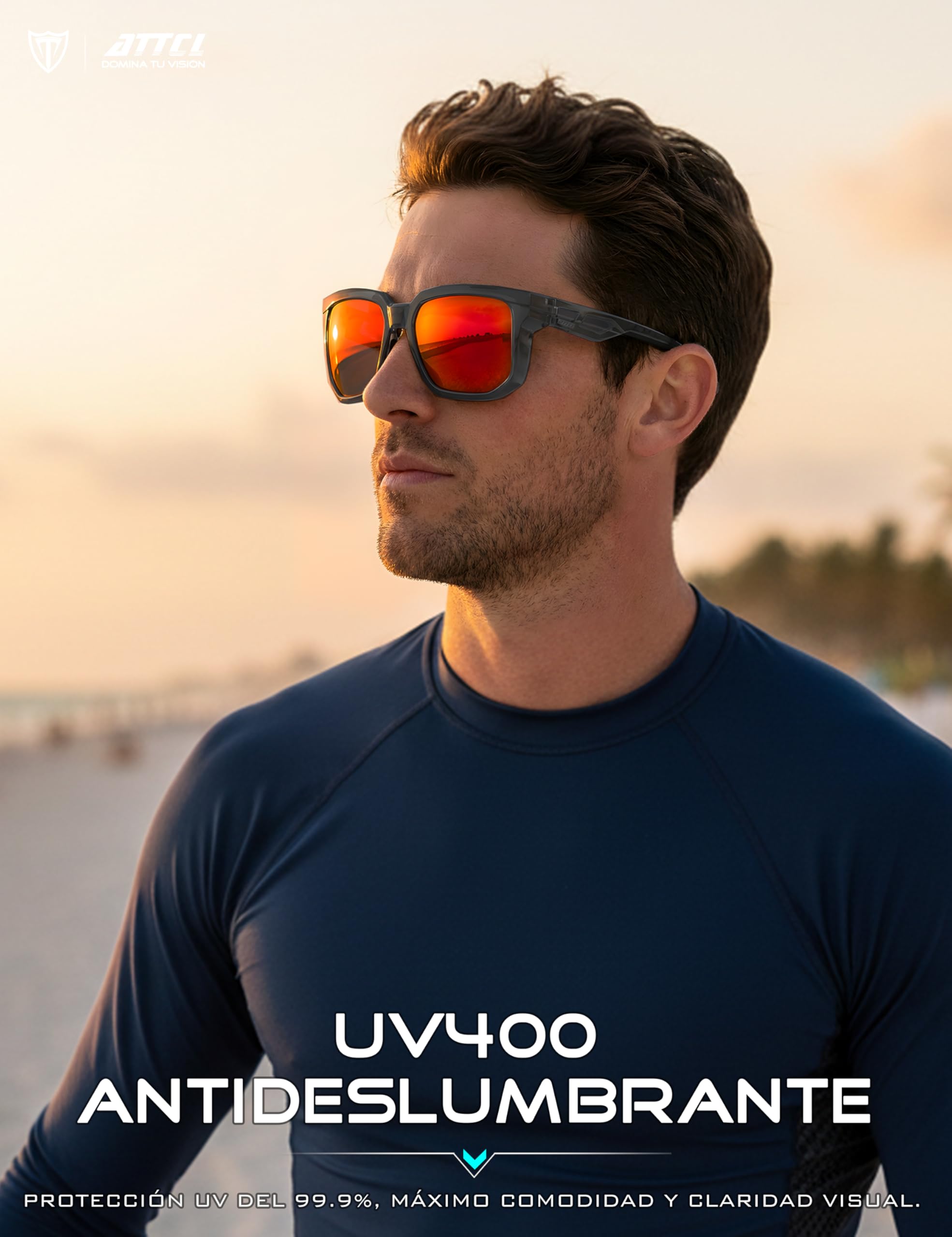 ATTCL Lentes de sol polarizados para pesca: lentes de policarbonato TR90 irrompibles, ligeros, protección UV400, segura para conducir, golf y deportes