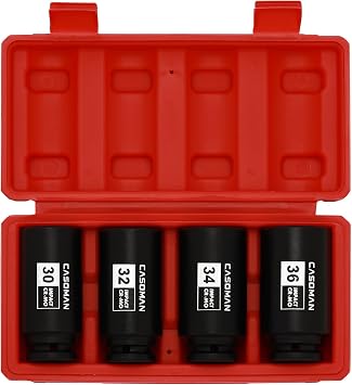 1/2-Inch Drive Deep Spindle Axle Nut Impact Socket Set