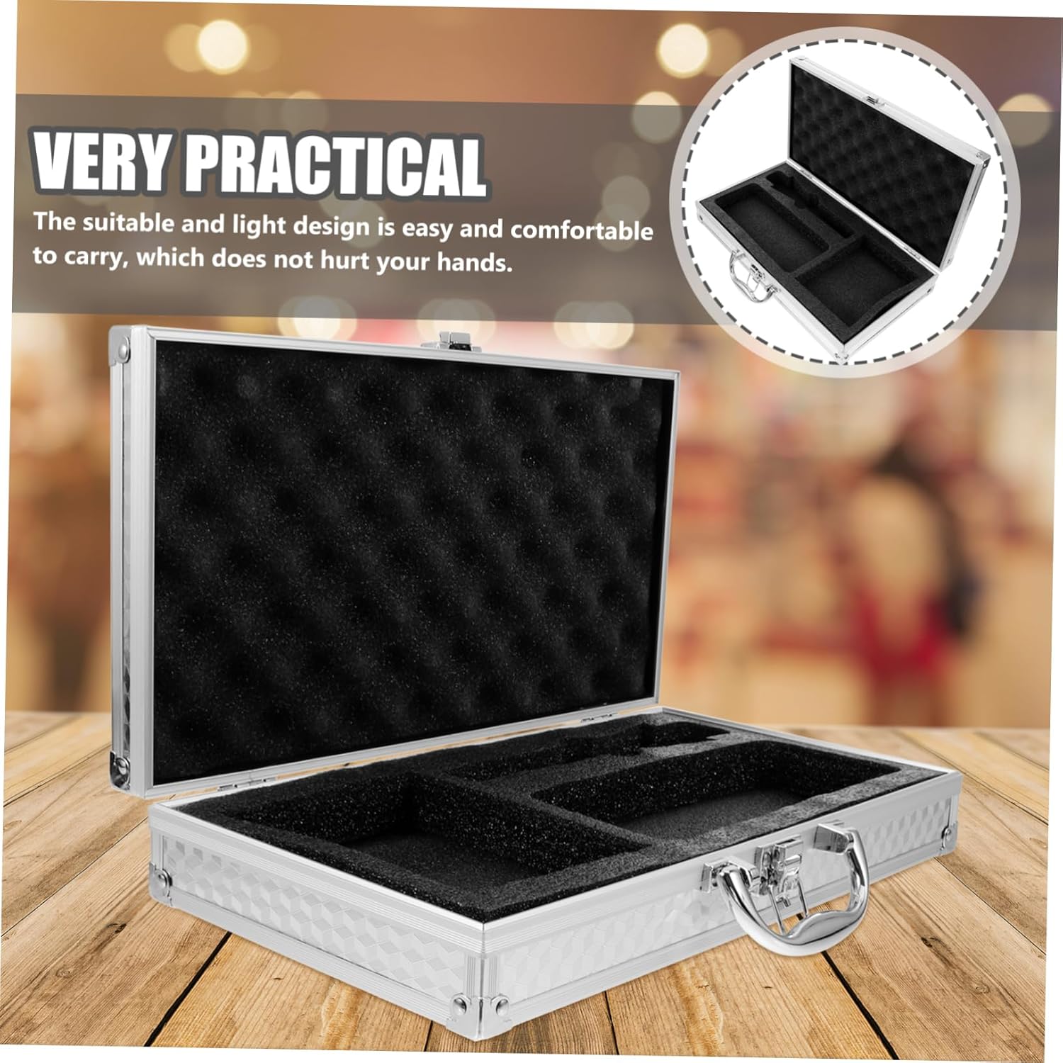 Portable Microphone Storage Box Shockproof Case for Mic Audio Card Lightweight and Scratch Design for Easy Carrying for Ktv and Travel