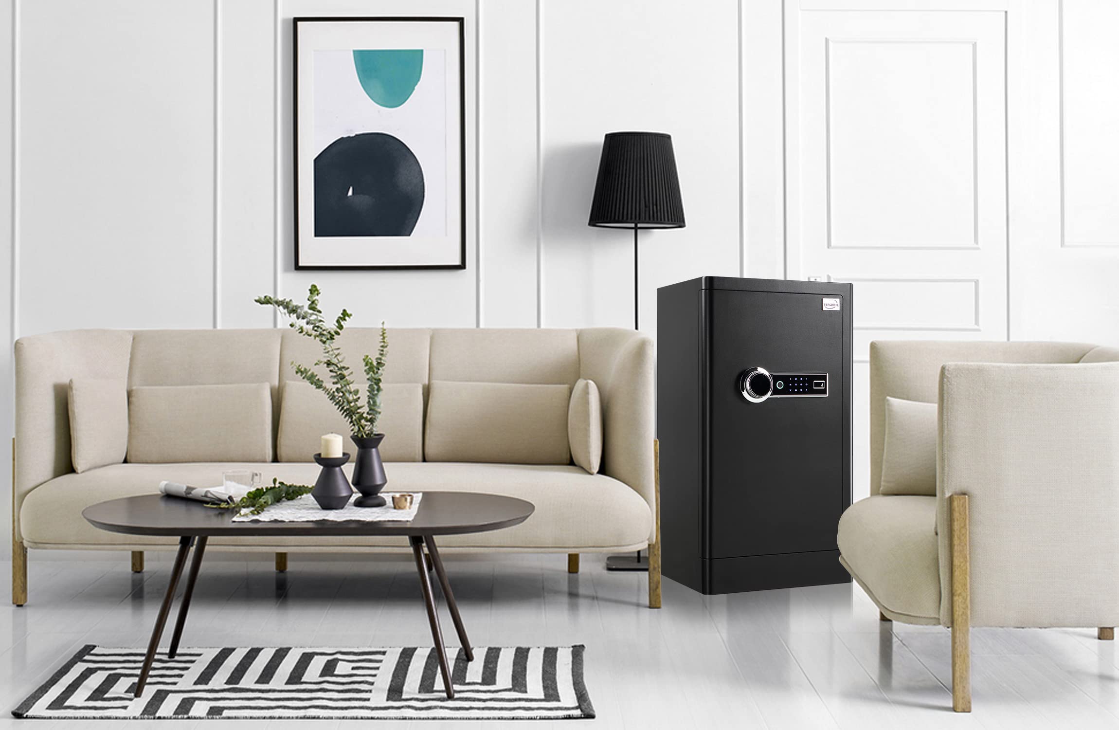 Tenamic Cassaforte biometrica deluxe per impronte digitali Smart Touch Screen a prova di fuoco per Home Office Hotel 5.1 piedi cubi