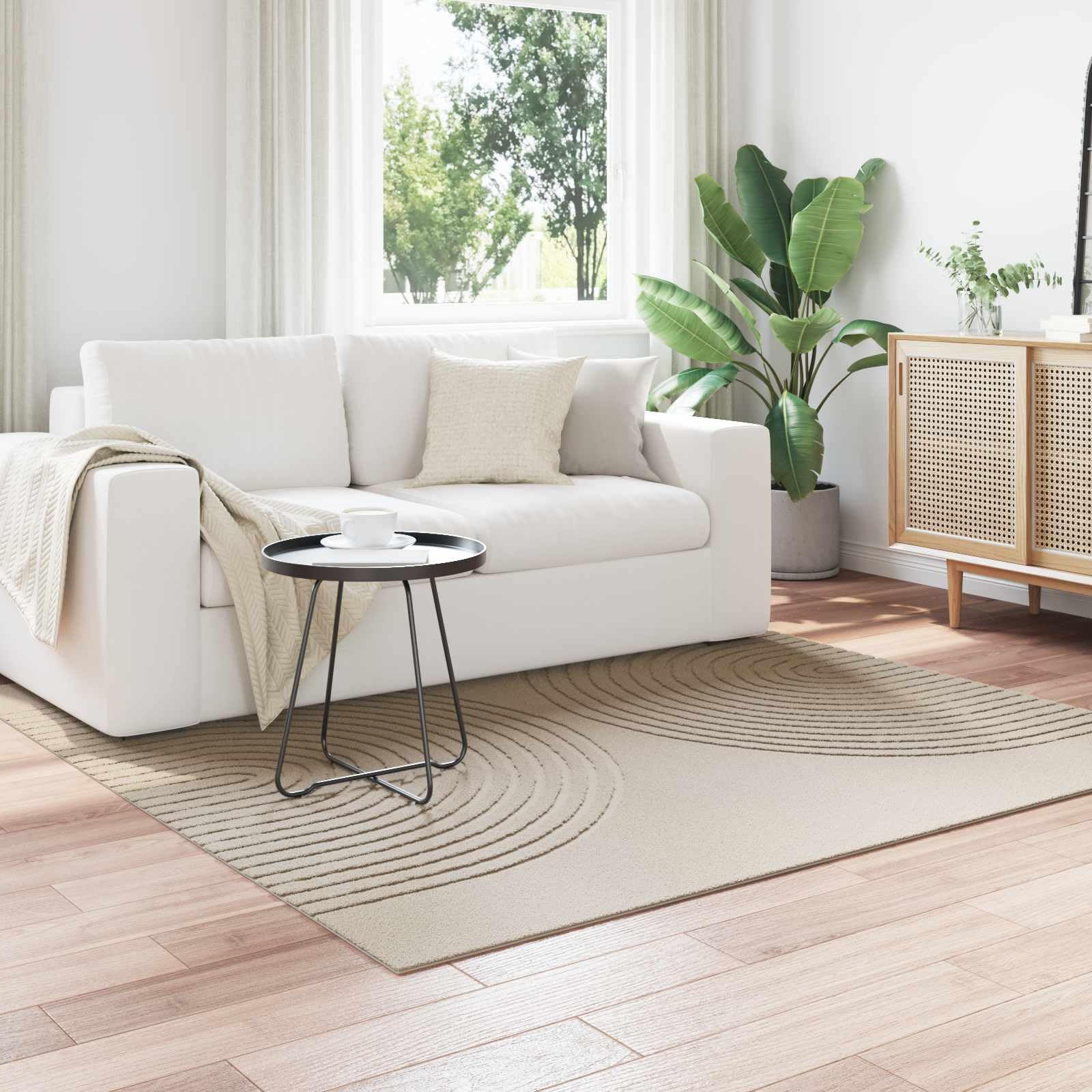 vidaXL Tapis d'intérieur Galati Beige 200 x 200 cm Polyester