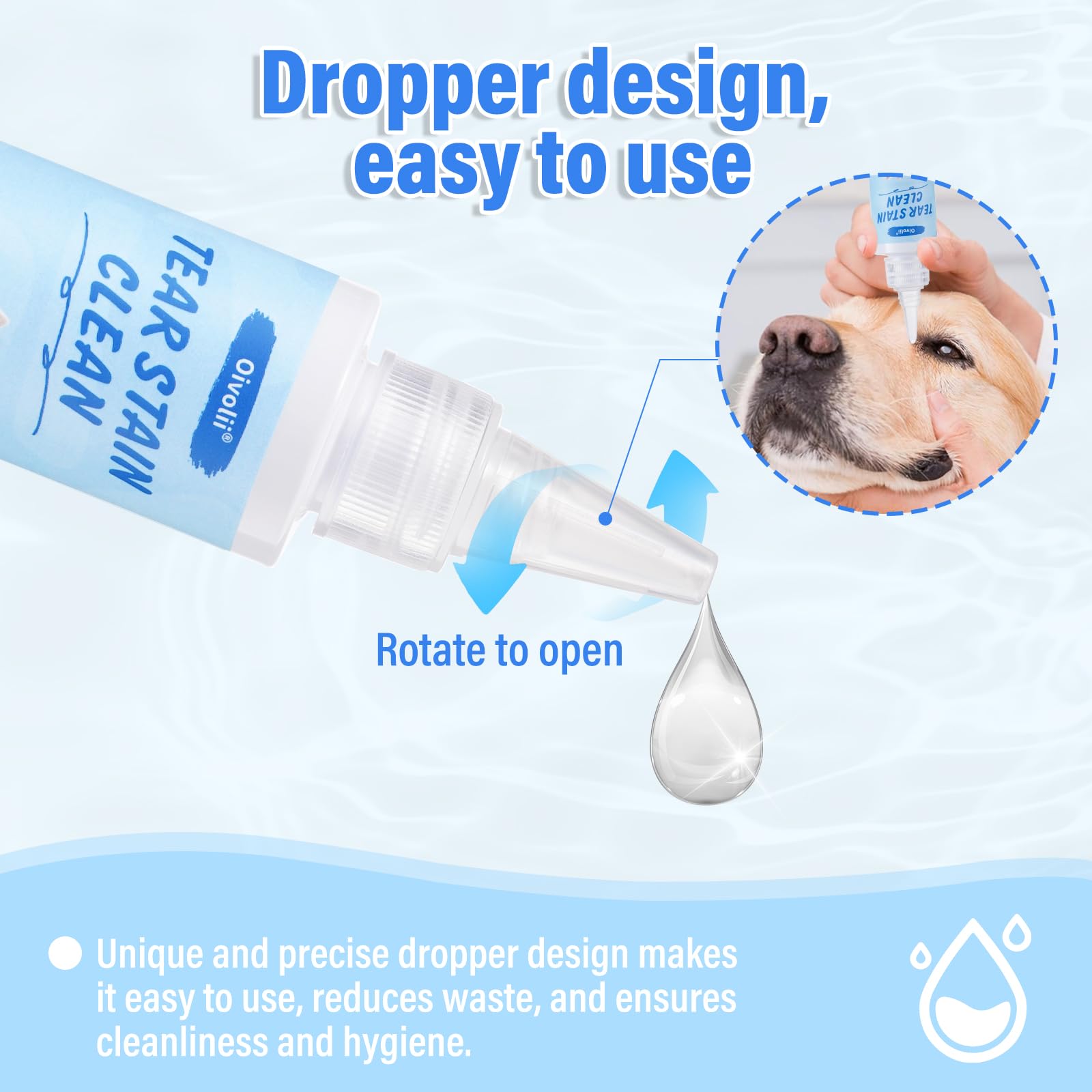 Oivolii Tear Stain Remover for Dogs Eyes and Cat Eyes pH-Balanced Formula cat dog products eye cleaner for cat dog grooming Gently Cleans Unsightly Tear Marks eye care for dog wash puppy essentials - Image 3
