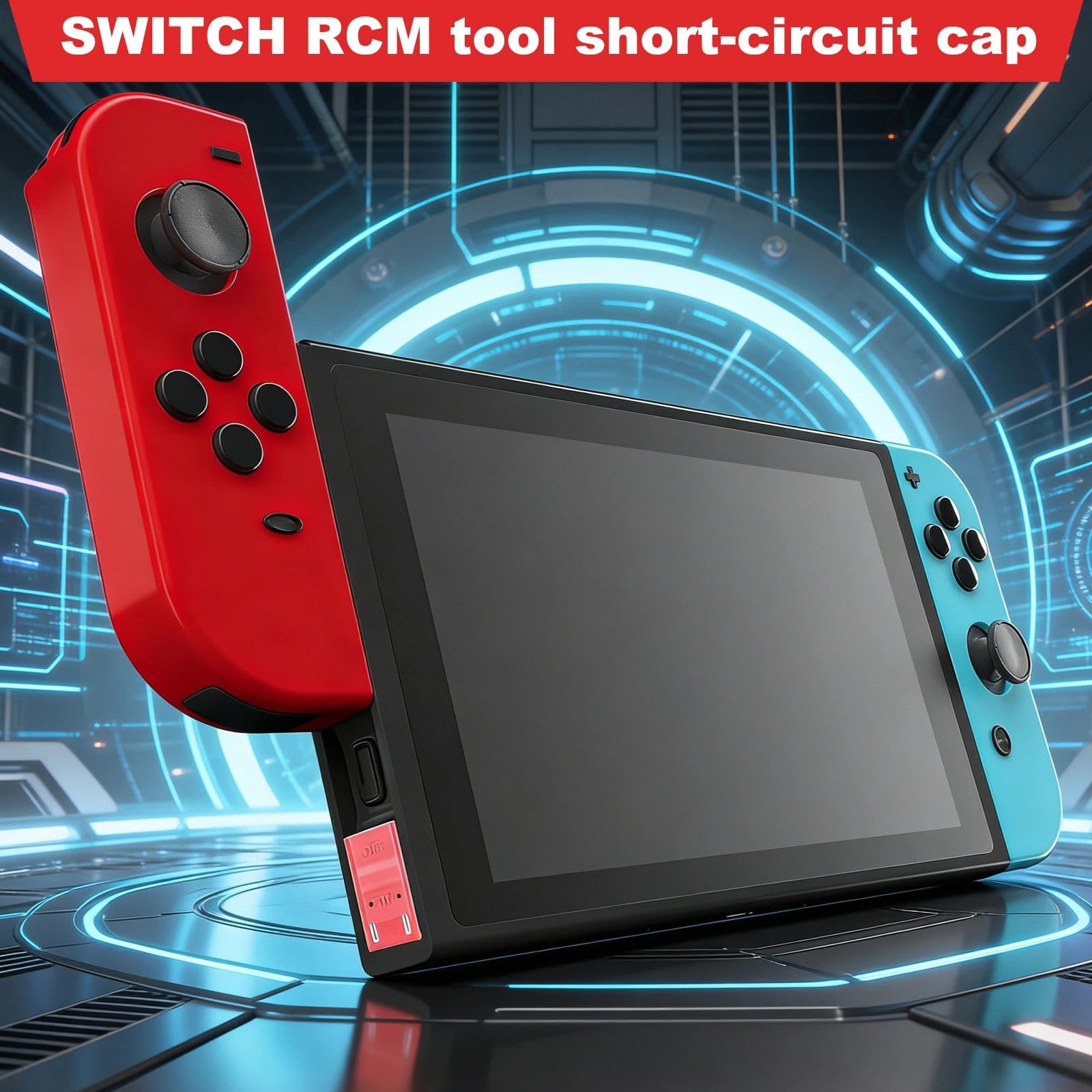 RCM Jig for Nintendo Switch, Gamer Gear RCM Clip for Nintendo Switch with 2 PCS Joystick Caps, Circuit Edit File Tools with Storage Box, Short Circuit Tools for NS Modification (Red) - 5