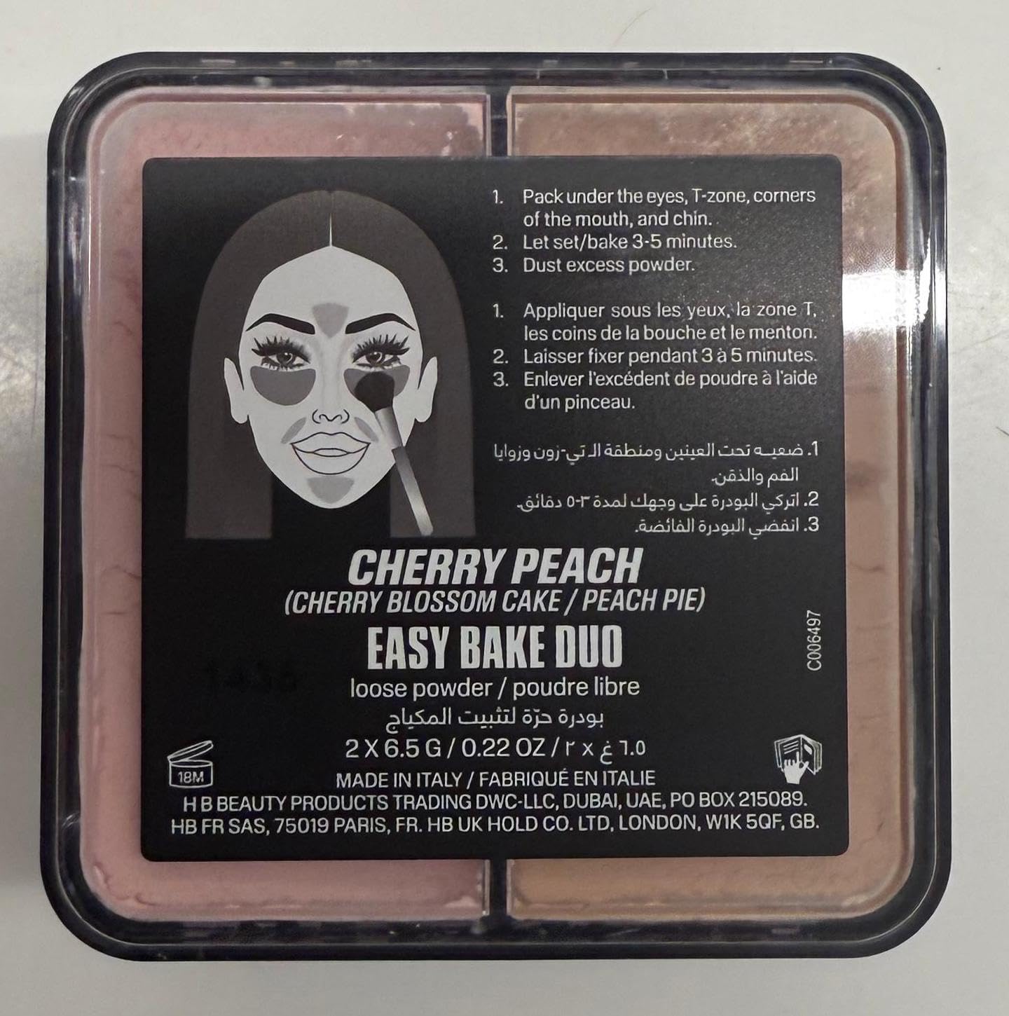 Amazon.com : Huda Easy Bake Loose Powder Duo - Cherry Peach