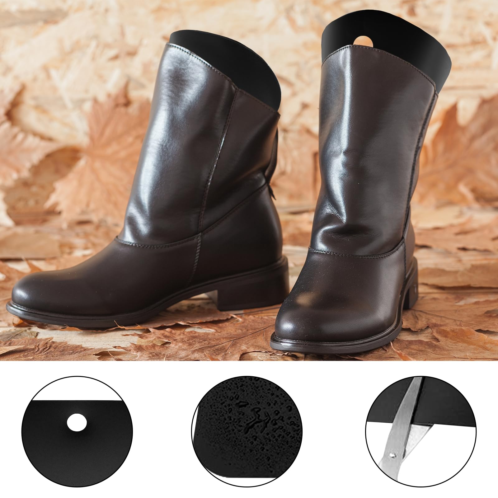 10 tensores de botas de plástico para mujer, insertos de forma de botas altas, insertos negros en forma de botas, soporte para botas para hombre y mujer