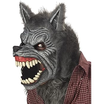 Amazon Com California Costumes Werewolf Mask Assorted One Size Grey Clothing