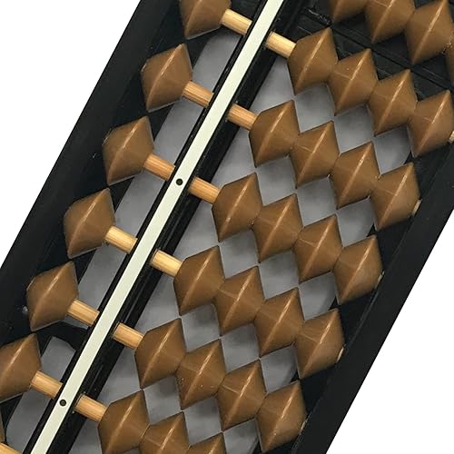 Miniatura 3 de Vaupan Digit Standard Abacus Soroban Professional 17 columnas (10.2 pulgadas) Abaco matemático, herramienta de cálculo matemático con botón de