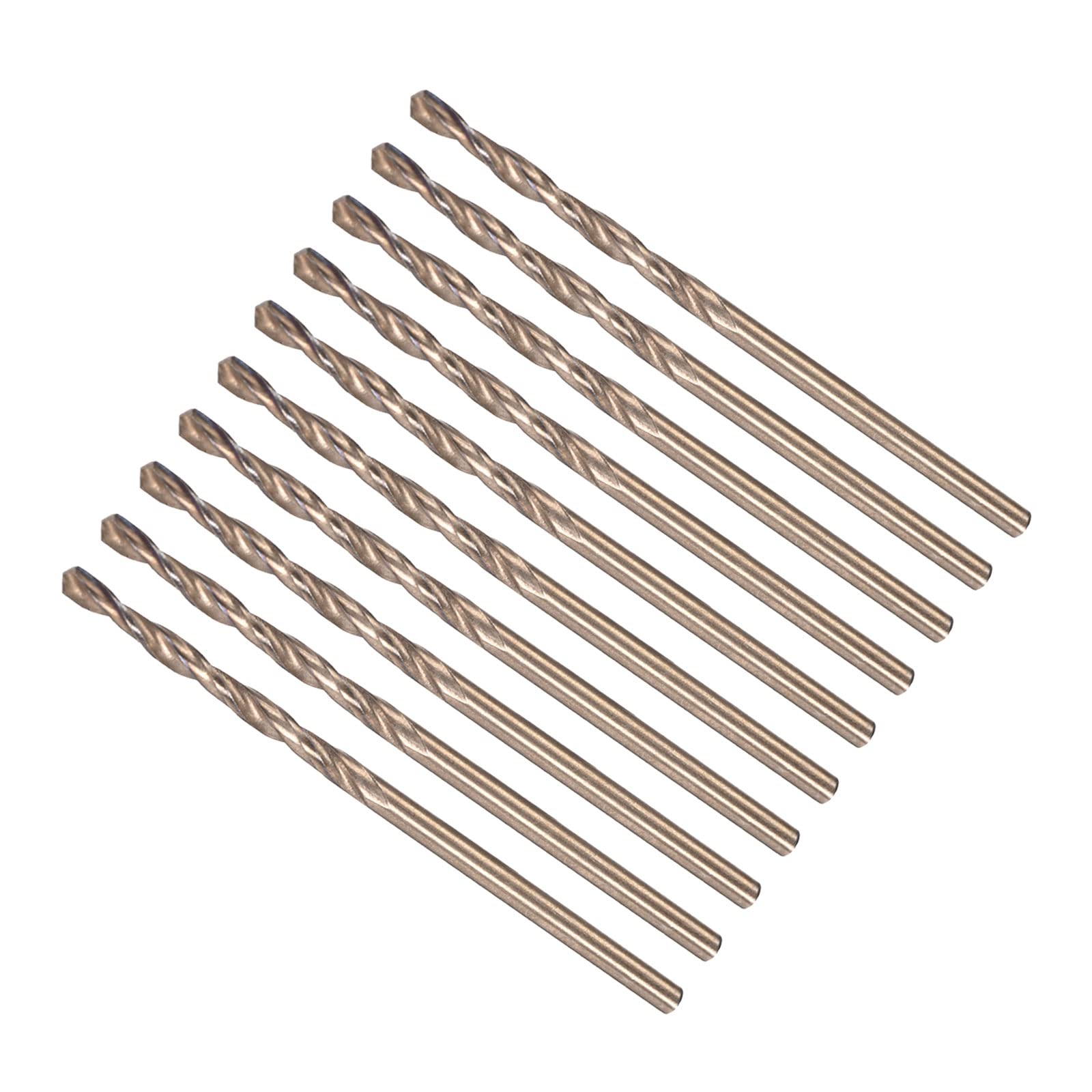 CoCud Twist Drill Bits, 2mm Cutting Edge, Titanium & Nitride Coated High Speed Steel 6542 Round Shank