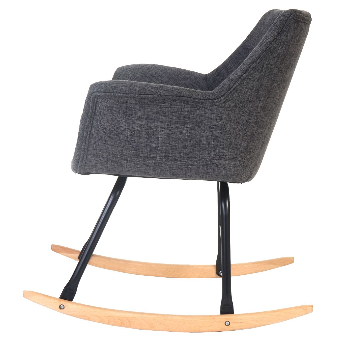 Silla mecedora Malmö T820, sillón de relajación ~ Tejido, gris