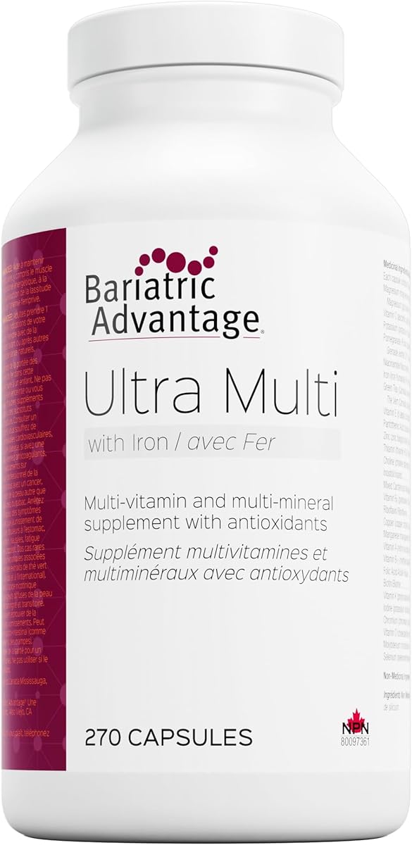 Bariatric Advantage - Ultra Multi Formula with Iron - Bariatric Multivitamin and Multimineral Supplement with Antioxidants - 270 Capsules
